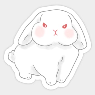 Angry Chubby Rew Holland Lop Rabbit | Bunniesmee Sticker